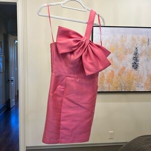 Milly pink cocktail dress afterss with bow detail, size 6